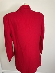 Vintage Casablanca Womens Blazer Red Jacket Wool Cashmere Sz 10 Lined