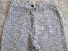 Vintage Women’s Pants 28×30 Wide Straight Leg High Rise Gray Wool Handmade