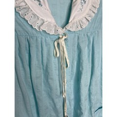 Hampton House Blue House Dress Vintage Cottagecore Coastal Grandma Blue Cotton S