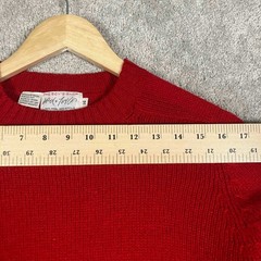 Vintage Lord & Taylor The Boys Shop Red Wool Blend Crewneck Sweater Size 16