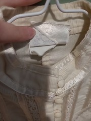 Vintage Gunne Sax Jessica’s Gunnies Courduroy Blouse 1970s Ivory XS Button Up