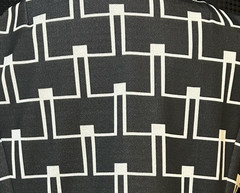 Vintage 1960s Leonard Arkin Paris Mod Op Art Geometric Print Shirtdress Sz 14
