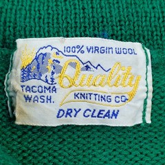 Vintage 1950s Varsity Cheer Sweater Womens USA Made Kelly Green Virgin Wool 60s