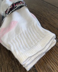 Vintage Cotton Casuals Sports Socks 2 Pair Crew Socks Pink Heel Toe NEW SZ 9-11