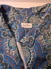 70s Lady Devon brand Paisly Vintage Top in Shades of Blue