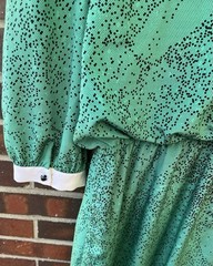Vintage Liz Petites Inc Babydoll Green Dress Peter-pan Collar Bow Pollyanna 10