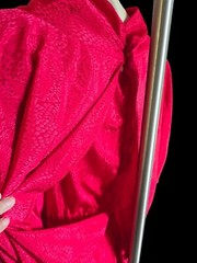 vtg d.Frank womens red silky dress with open blouson back secretary 80s size 14