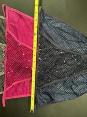 3 Pr Vtg String Bikini Panties Nylon & Metallic Sequins Hi Cut Sz 7 Ellemenno