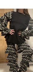 RARE 1960s RUDI GERNREICH for HARMON KNITWEAR TIERED RUFFLED KNIT SET