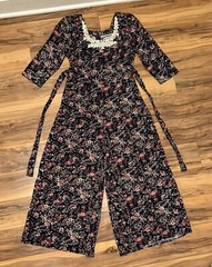 True Vintage 90s Floral Jumpsuit Wide Leg Cropped Palazzo Blossom 5 S Joni Blair