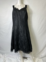 VINTAGE LA GLO BRAND SIZE 18W BLACK DRESS PROM PARTY SPECIAL OCCASION POLYESTER