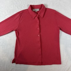 VTG 80s Carolyn Taylor Cotton Rayon Blend Button Down Blouse Sm Made in Russia