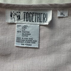 Vintage Together XL Linen Cotton Crochet Lace Tunic Blouse Lavender Boho 1980s