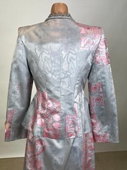Vintage Christian Lacroix 1980s Grey and Pink Brocade Jacket and Skirt Set