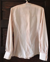 Vintage 80’s Patty Woodard Shirt Light Pink Neck Scarf Gathered Bust Aprox S