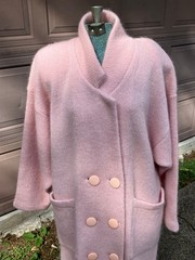 NWT IB Diffusion LG long cardigan duster coat pink wool mohair blend VTG