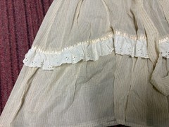 WOMENS TRUE VINTAGE 1950S RUFFLED WHITE MIDI LACE DRESS UNKNOWN SIZE