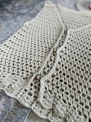 Handmade Crochet Vest Swimsuit Coverup Retro Vintage
