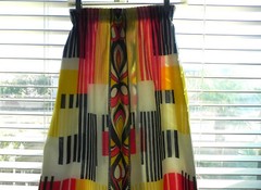 Vtg Bernardo Maxi Skirt Elastic Band Multicolor Slit Front A-Line Size US 2XS/XS
