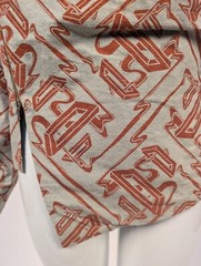 AVANT GARDE VINTAGE PRINT TOP W SIDE ZIP + OVERSIZED TURTLE NECK