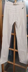 Vintage Jeans 70s N’est-Ce Pas? White Denim Chevron Sizer Back Super Rare 26X34