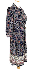 Lady Carol Petites Womans Size 14 Dress Vintage Floral USA Union Made Classic