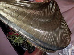 VTG Y2K SILKY GOLD FOIL SHINY SATIN CRYSTAL PLEATS SKIRT SWEEP FLARE M – XL