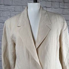 Vintage 80s Byblos Capriccio Linen Blazer Women’s Medium Suit Jacket Italy