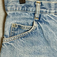Vintage 90s Y2K Denim Shorts Boho Coastal Zigzag Button Fly Rolled Cuffs Sz L