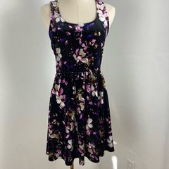 Hot Topic Velvet Dress Sleeveless Black Floral Emo Fairy Punk Goth Y2K Grunge