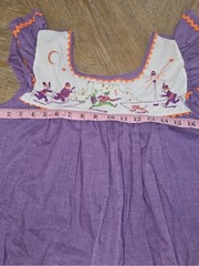 Vintage Halloween Embroidered Reigning Beauty Prairie Maxi Nightgown Folk Art M