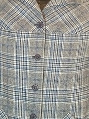 Vtg Pendleton Womans Jacket/Blazer Blue/Gray/Black Check 3/4 Sleeves Sz 4-6 EUC