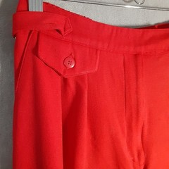 Vintage Stirrup Pants Chaus 10 – Red High Waist Front Zip Poly Rayon Blend 80’s