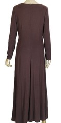 VINTAGE JESSICA HOWARD~MINT!!~BROWN SLINKY KNIT FAUX SUEDE WAIST LONG DRESS 14