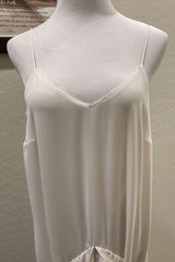 Vintage Miss Elliette White Beaded Shoulders Drop Waist Dress SZ ? May Be L Read