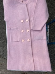 NWT IB Diffusion LG long cardigan duster coat pink wool mohair blend VTG