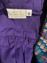 UTY Women’s Size S Purple Blouse Hippie Look Colorful Trim Zip VINTAGE 80’S NEW