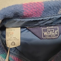 VTG Woolrich Shirt Women 14 Multicolor Plaid Wool Blend schacket Made In USA