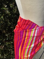 NOS VTG 60s DeWeese Design Sarong Wrap Tie Beach Swim Cover Up Mod Neon Stripe