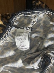 Vtg BIKINI Panties FULL FIGURE PETRA FASHIONS M Leopard Print Nylon Second Skin