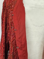 FRANK USHER – Vintage 80’s Red Sequin Beaded Evening Jacket Blazer – Large?