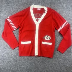 America’s Best Womens Cardigan Medium Cheer Red Champion Cheerleading EUC