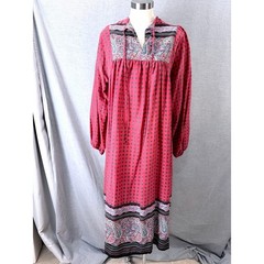 Vintage Robbie Bee Boho Paisley Midi Dress Red Festival Prairie AS IS