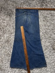 True Vintage 1970s Denim Bell Bottoms Moto Rave Biker Glam Rock 28w x 29L