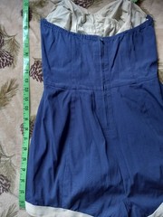 Vintage 1950s Convertible Bathing Swimsuit Blue Corset Pin-up Talon Zip