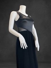 Vtg Rhapsody Women’s Long Formal Dress Sheer Back Size 8 Black 90s Y2K