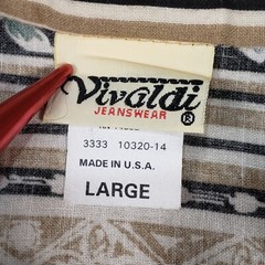 VTG Vivaldi Jeanswear Button Up Short Sleeve Foral Stripe Print Women’s Large