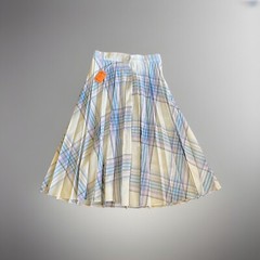 Vintage 1960-70’s NOS Pleated Wool Skirt Pastels PREPPY Schoolgirl Unused M/L