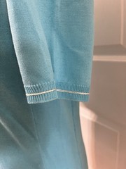 Vintage FERRAGAMO Light Blue Top with Gold Buckle Closure, Size L, Made In Italy