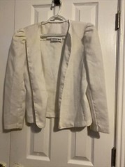 Womens White Suit Jacket by Marcia Lyons size M Vintage